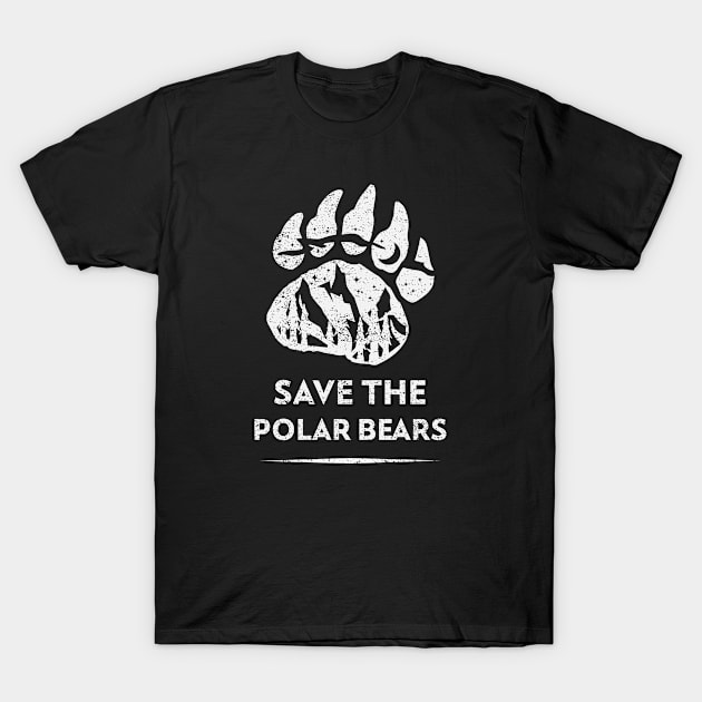 Environmental Awareness Bear's Footprint - Save the Polar Bears Vintage T-Shirt by Inspire Enclave